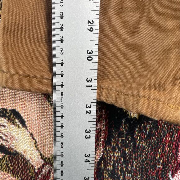 Carhartt Boys Youth Size 10 Brown Canvas Plaid Flannel Lined Carpenter Pants - Picture 3 of 10